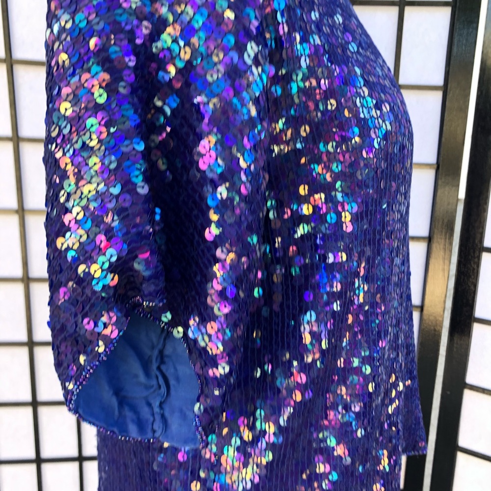 Sequin Blue Blouse - image 3